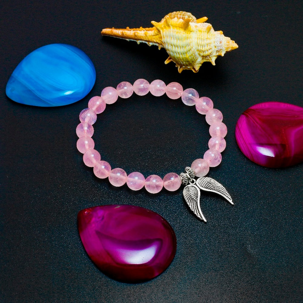 Bracelet d'amour angélique en quartz rose
