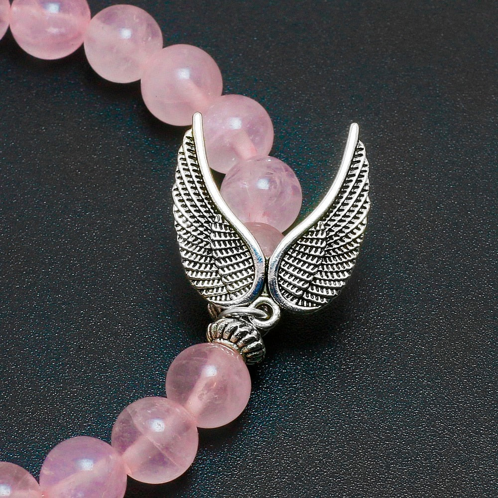 Bracelet d'amour angélique en quartz rose