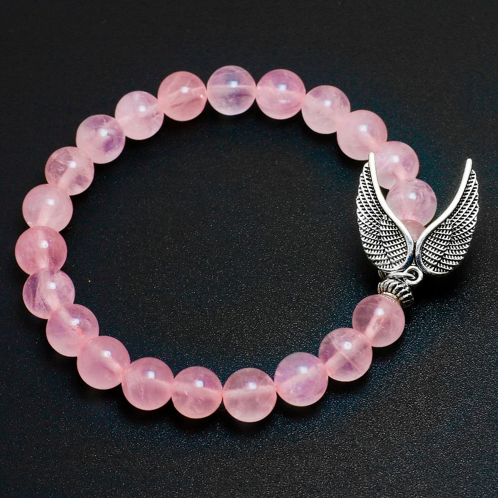 Bracelet d'amour angélique en quartz rose