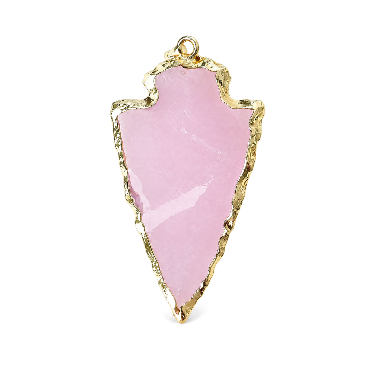 Raw Rose Quartz, Black Obsidian & Clear Quartz Star Pendants 1 inch, Rose Arrow, on a white background