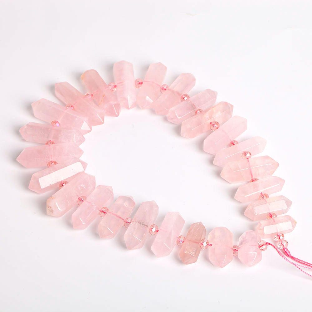 Rose Quartz Crystal Beads 42cm String for Chakra Balance