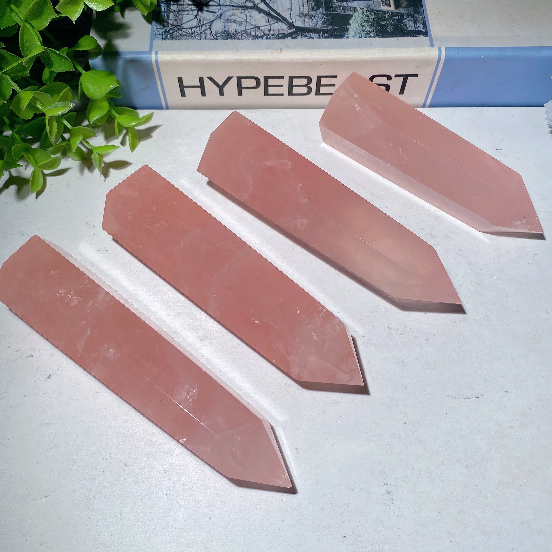Rose Quartz Tower Crystal 3.5-8 Inch Healing Energy