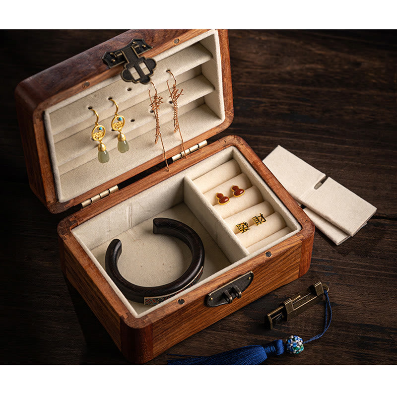 Coffret à bijoux en palissandre à motifs floraux | Décor Zen