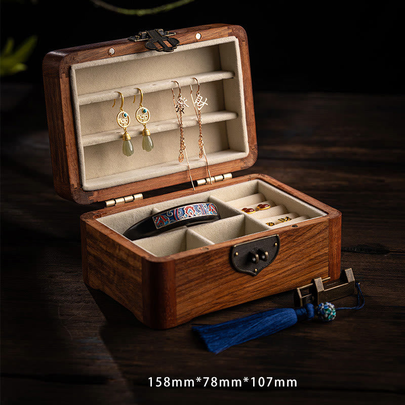 Coffret à bijoux en palissandre à motifs floraux | Décor Zen
