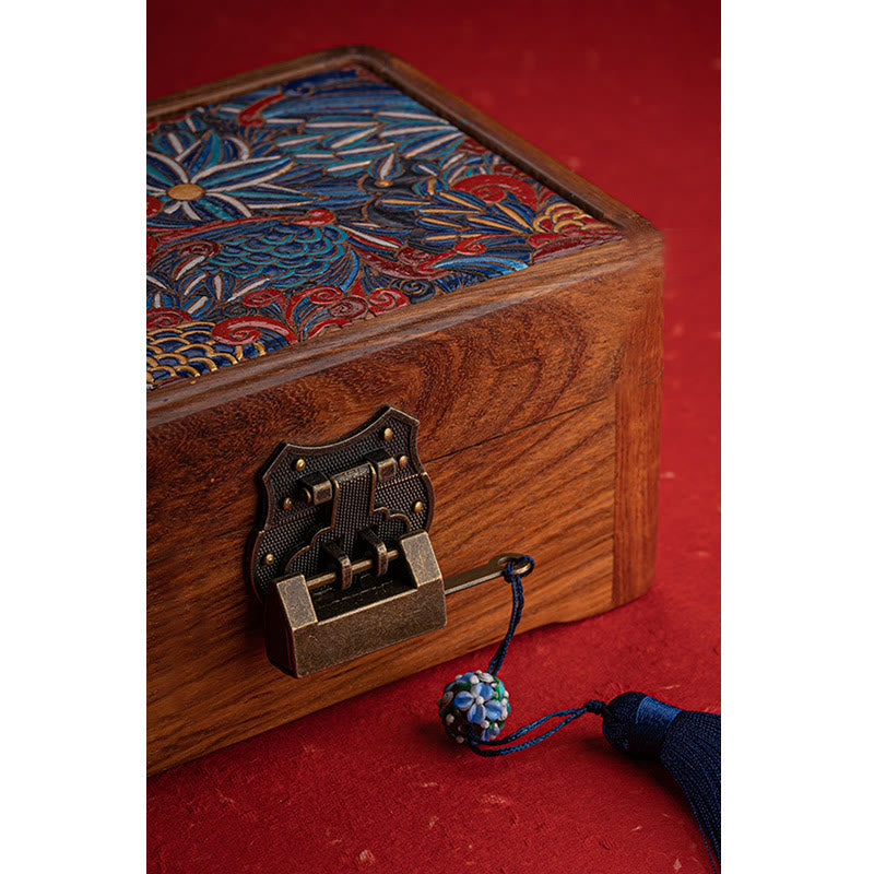 Coffret à bijoux en palissandre à motifs floraux | Décor Zen