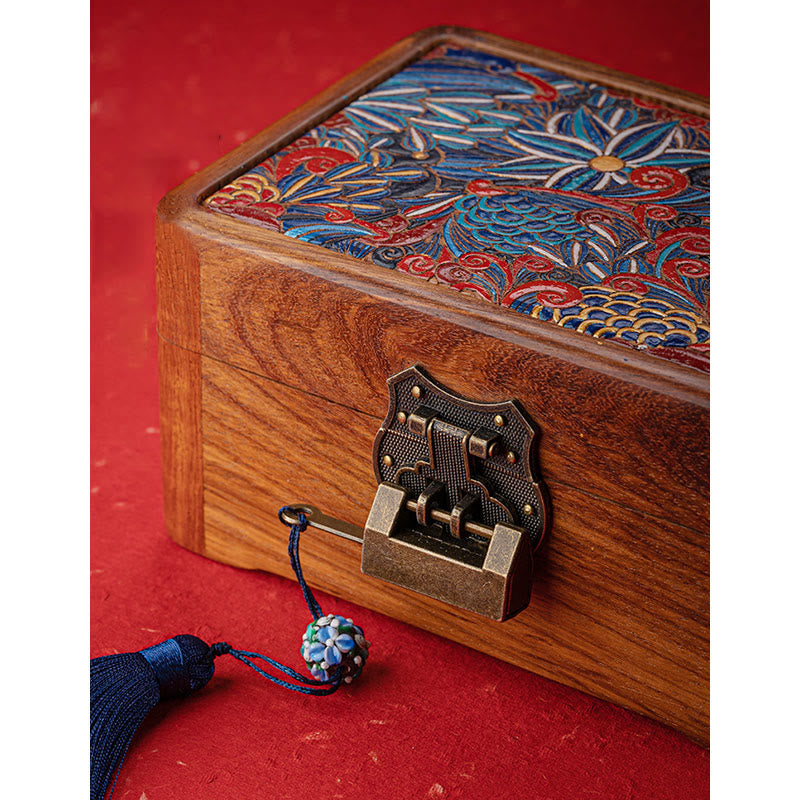 Coffret à bijoux en palissandre à motifs floraux | Décor Zen
