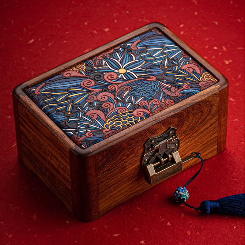 Coffret à bijoux en palissandre à motifs floraux | Décor Zen