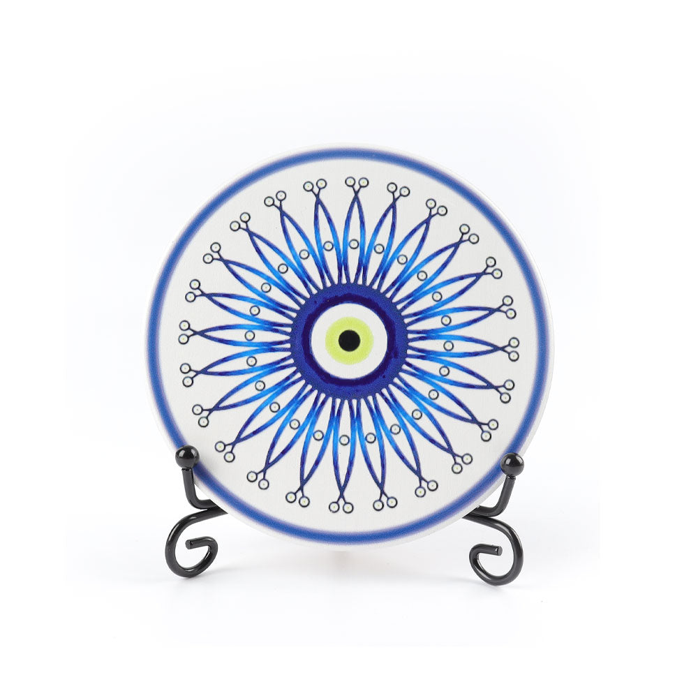 Round Ceramic Eye Painting Coaster 4.24 inch