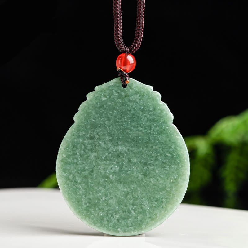Collier rond en jade et lotus | Talisman d'abondance et de prospérité