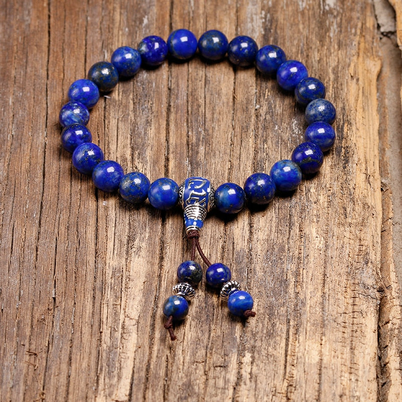 Bracelet en lapis-lazuli bleu royal pour l'équilibre intérieur