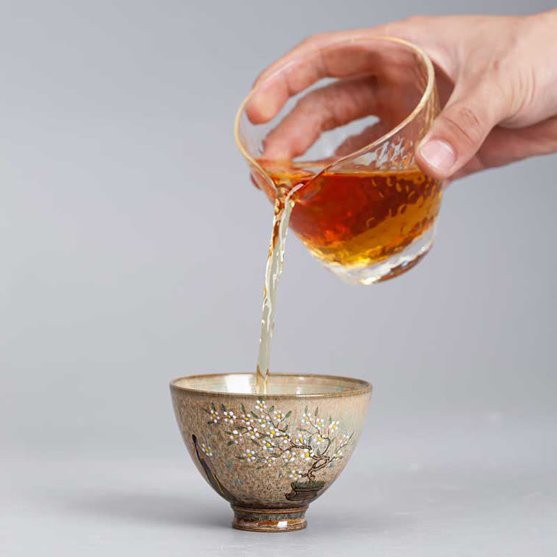 Tasse à thé en céramique zen de Jingdezhen, 100 ml, four Ru