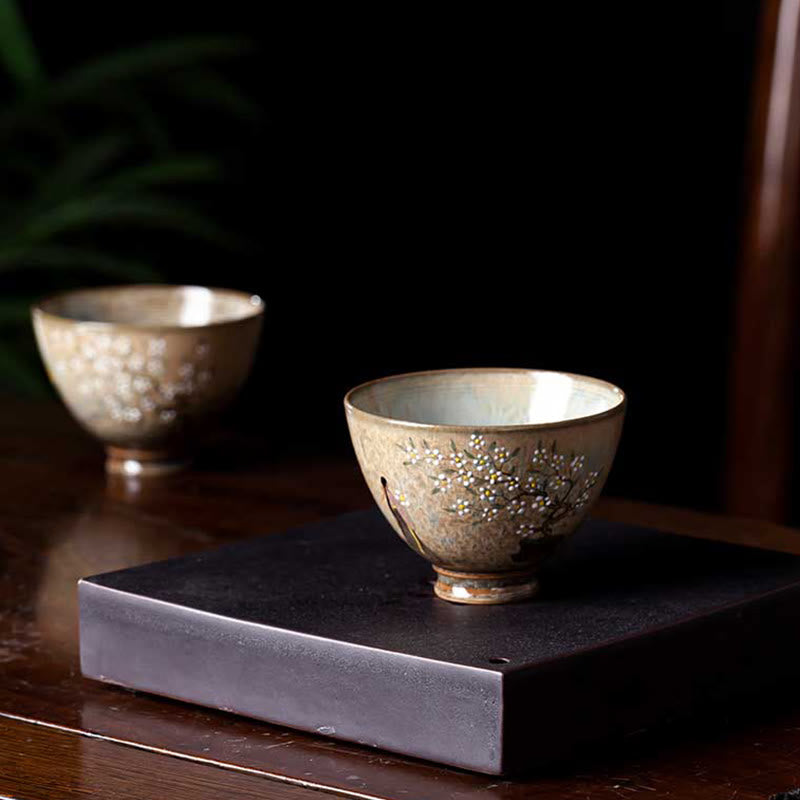 Tasse à thé en céramique zen de Jingdezhen, 100 ml, four Ru