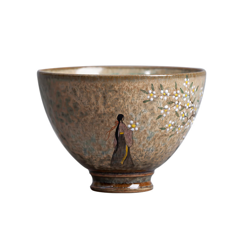 Tasse à thé en céramique zen de Jingdezhen, 100 ml, four Ru