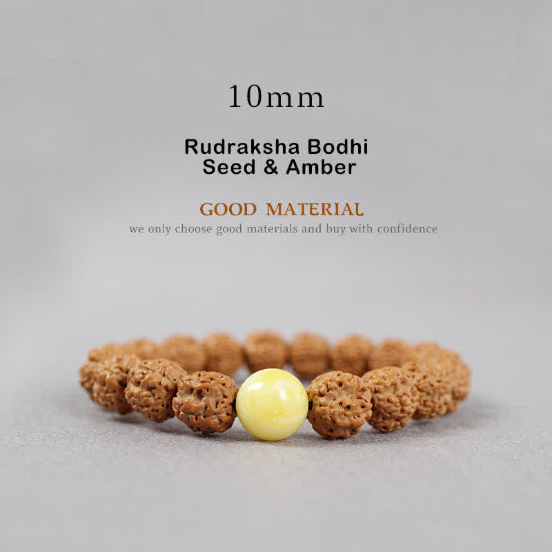 Bracelet spirituel Rudraksha Bodhi Seed 9 mm | Wealth Energy