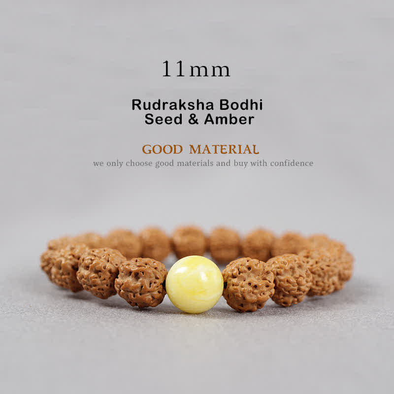 Bracelet spirituel Rudraksha Bodhi Seed 9 mm | Wealth Energy