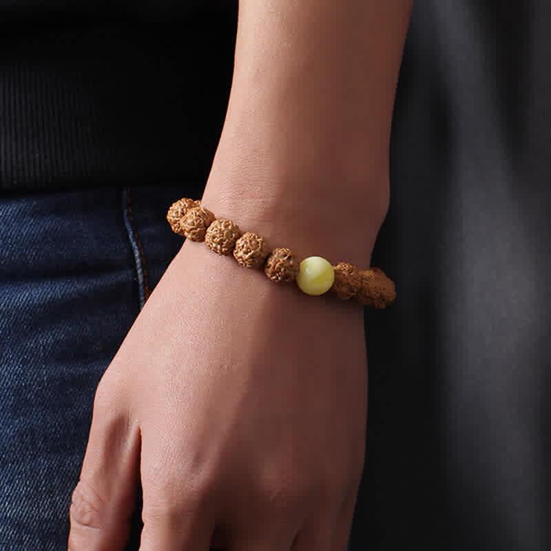 Bracelet spirituel Rudraksha Bodhi Seed 9 mm | Wealth Energy