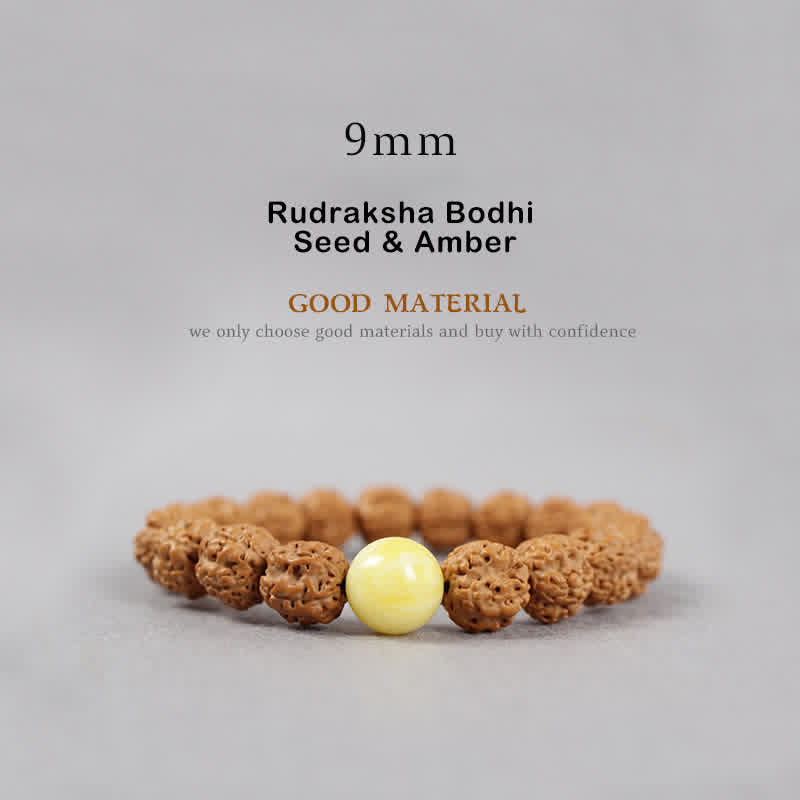Bracelet spirituel Rudraksha Bodhi Seed 9 mm | Wealth Energy