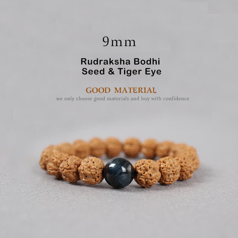Bracelet spirituel Rudraksha Bodhi Seed 9 mm | Wealth Energy