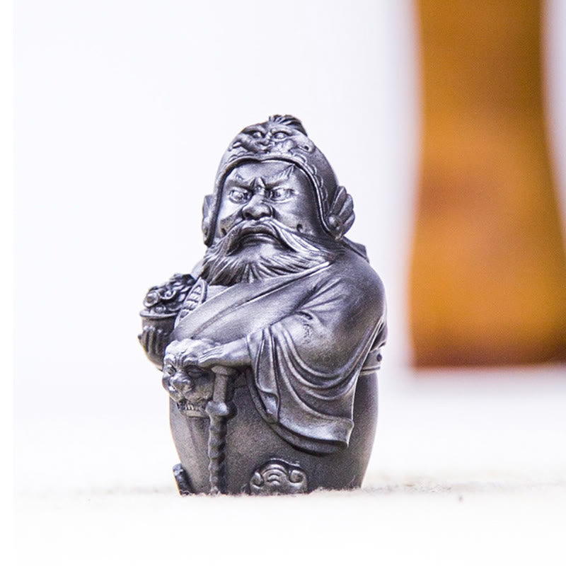 Statue de poudre de fer du dieu littéraire de la richesse, version rouillée