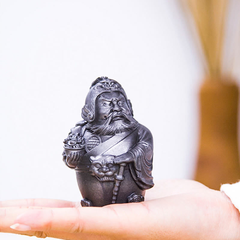 Statue de poudre de fer du dieu littéraire de la richesse, version rouillée