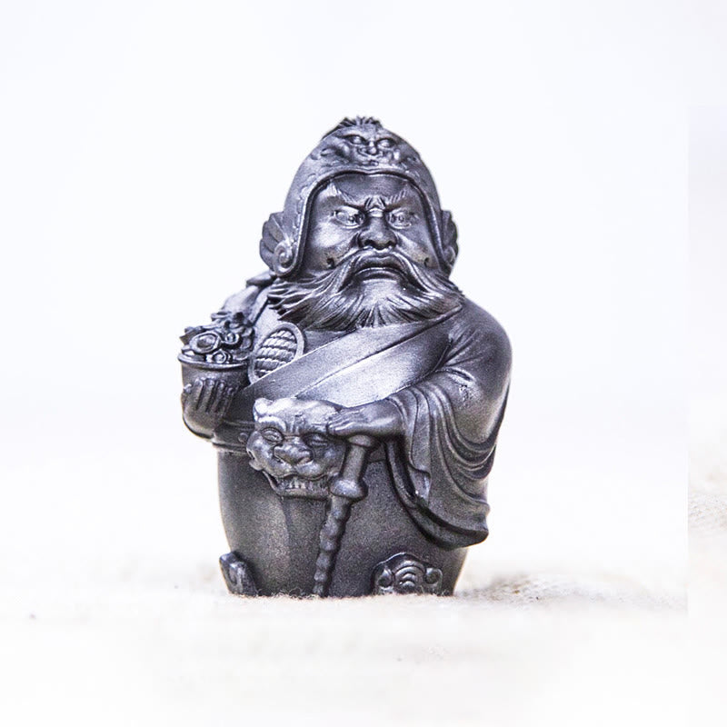 Statue de poudre de fer du dieu littéraire de la richesse, version rouillée