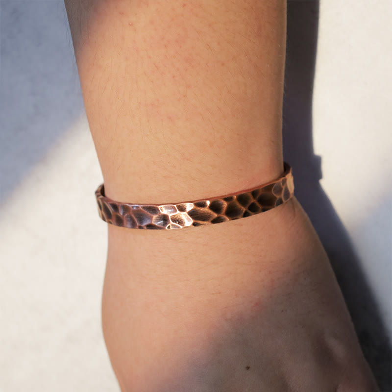 Bracelet spirituel magnétique réglable en cuivre rustique