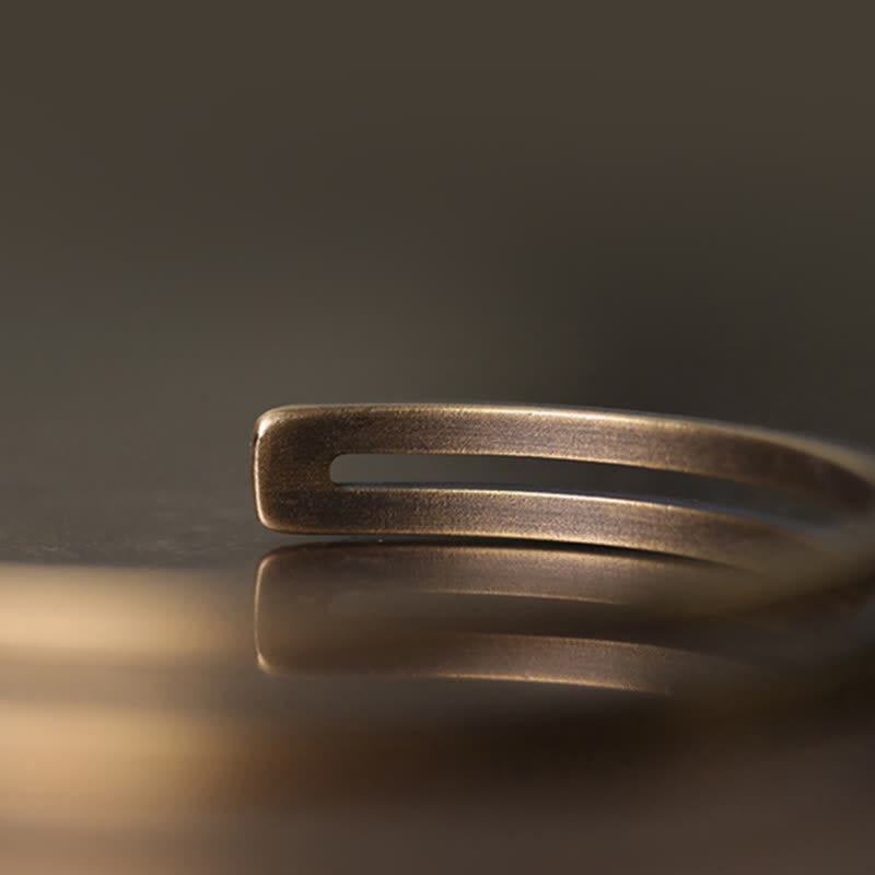 Bracelet Viking Spirituel Rustique en Cuivre Porte-Bonheur Réglable