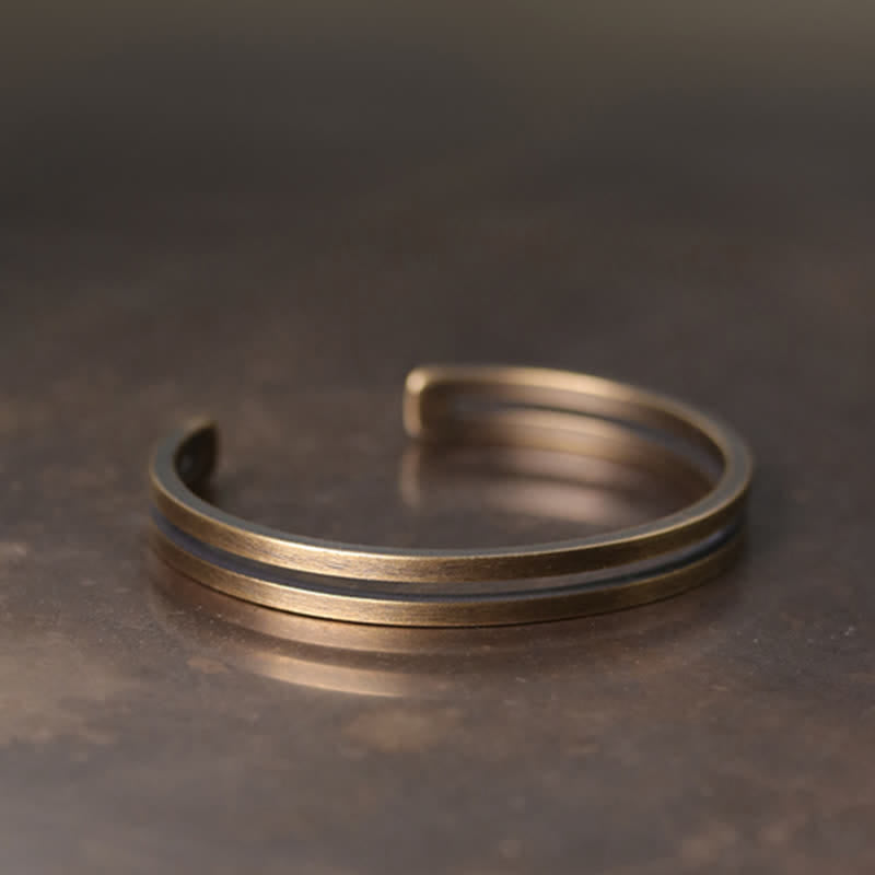 Bracelet Viking Spirituel Rustique en Cuivre Porte-Bonheur Réglable