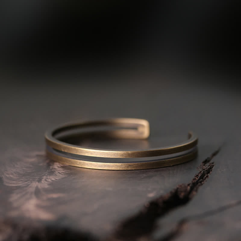 Bracelet Viking Spirituel Rustique en Cuivre Porte-Bonheur Réglable