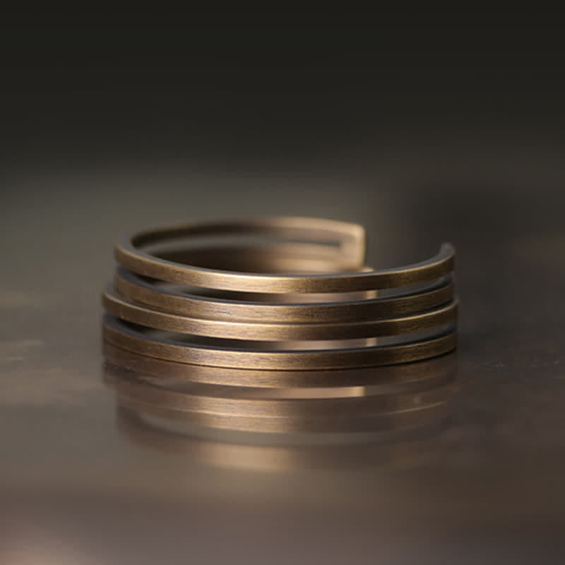 Bracelet Viking Spirituel Rustique en Cuivre Porte-Bonheur Réglable