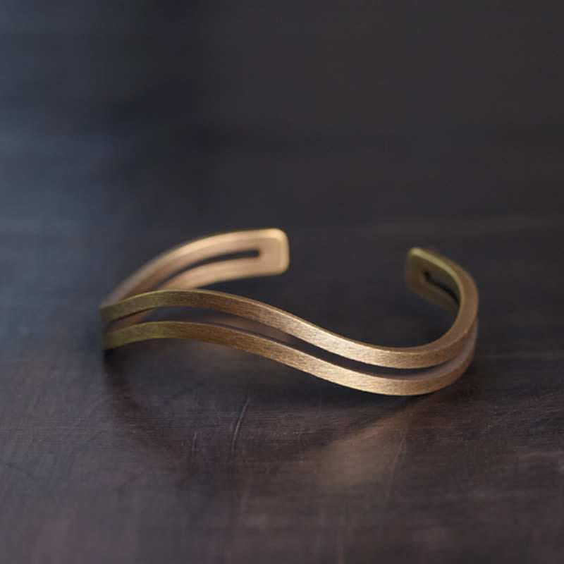 Bracelet Viking Spirituel Rustique en Cuivre Porte-Bonheur Réglable