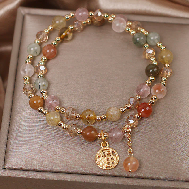 Bracelet de protection et de bon augure en quartz rutile