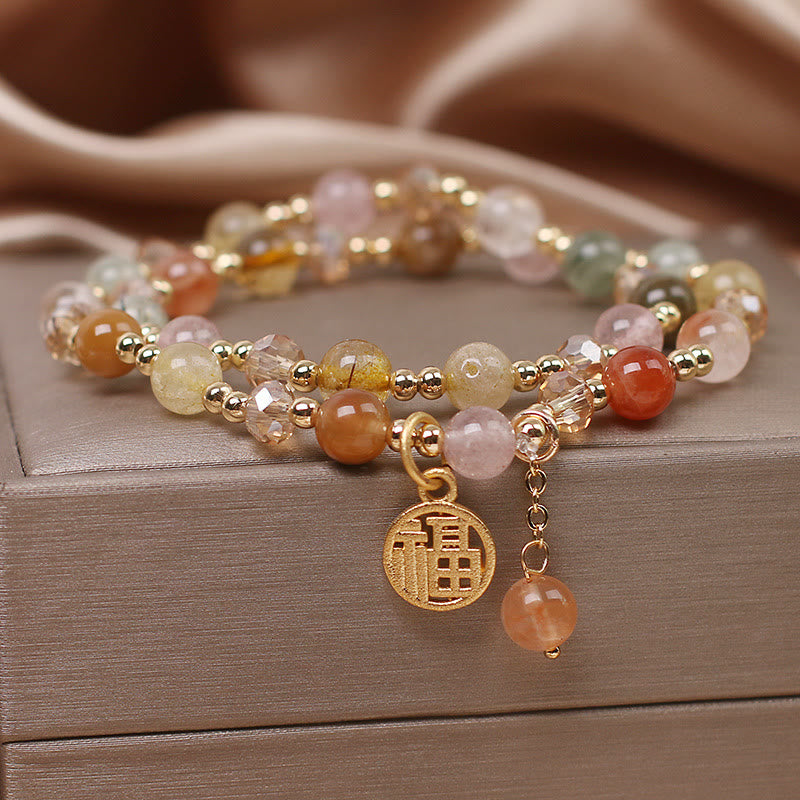 Bracelet de protection et de bon augure en quartz rutile