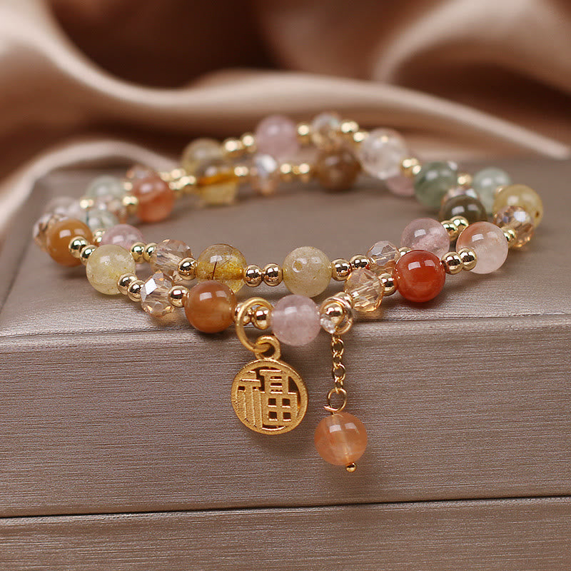 Bracelet de protection et de bon augure en quartz rutile