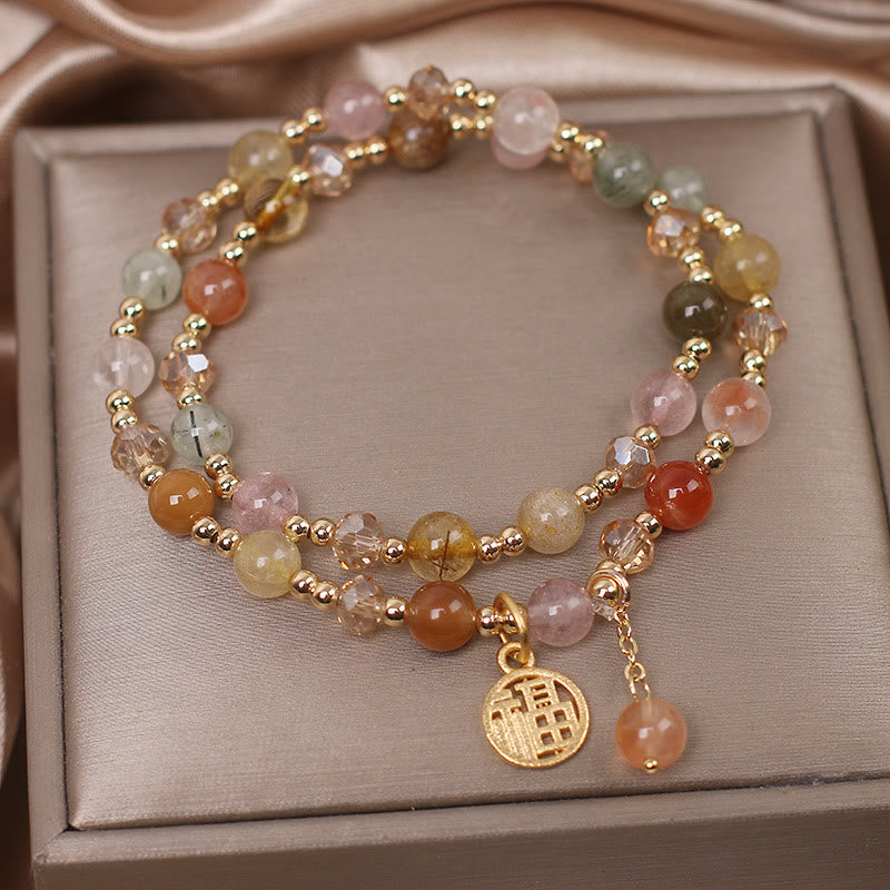 Bracelet de protection et de bon augure en quartz rutile