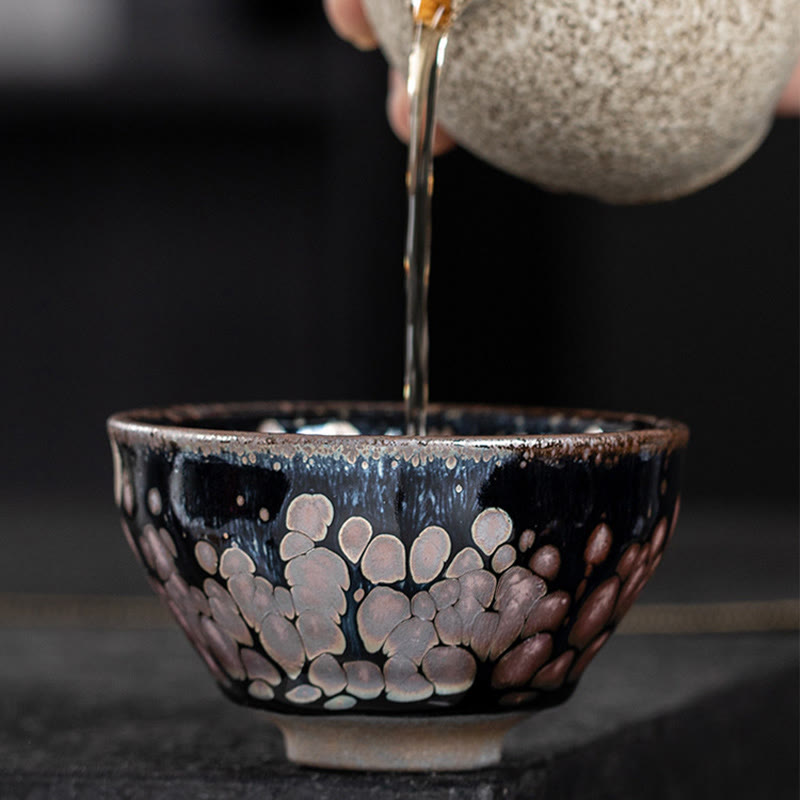 Tasse à thé en céramique Sakura Jianzhan 140 ml Motif fleurs de cerisier