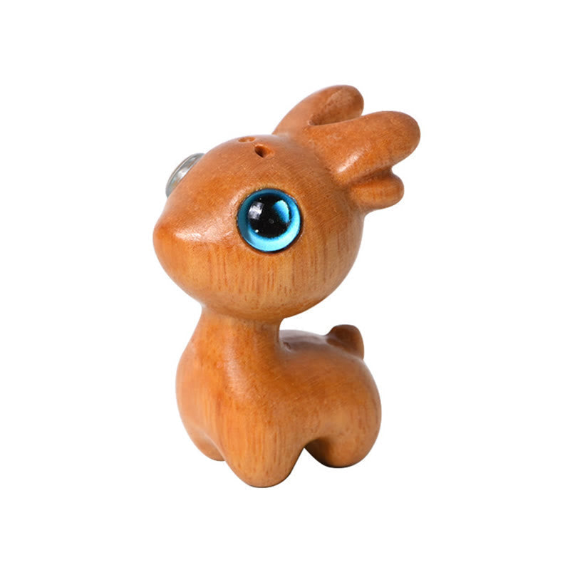 Figurine de protection en bois de santal, mini cerf porte-bonheur, petite taille, 3,6 cm