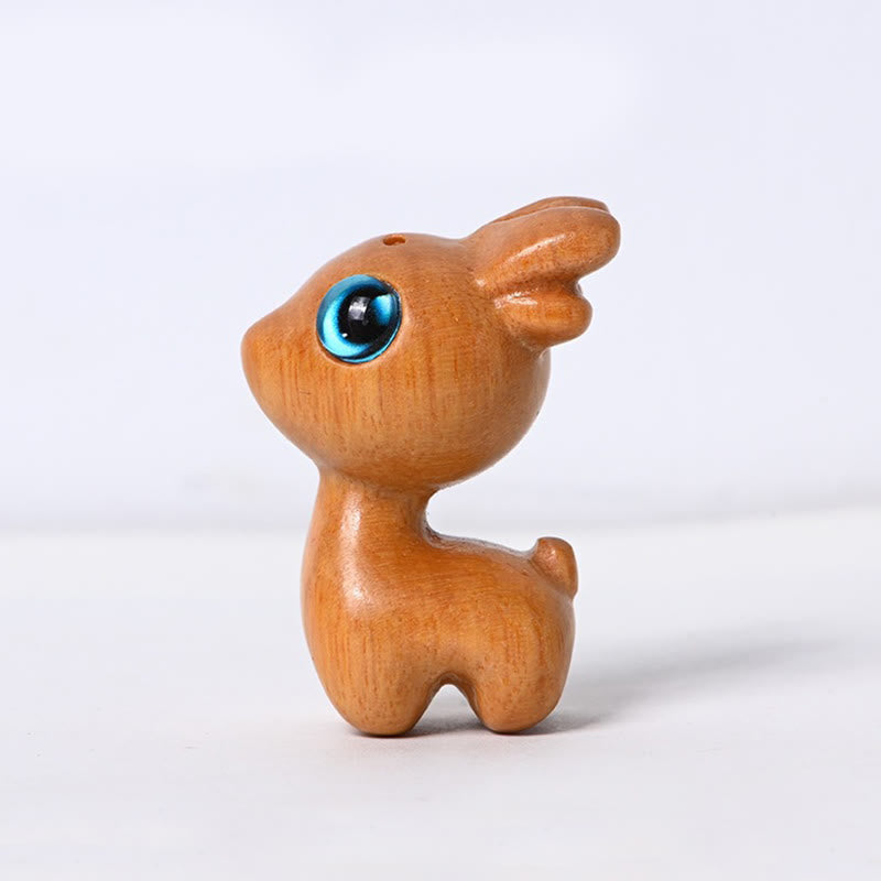Figurine de protection en bois de santal, mini cerf porte-bonheur, petite taille, 3,6 cm