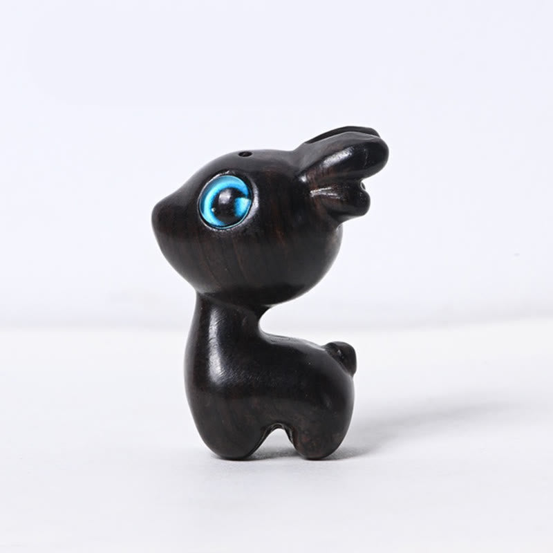 Figurine de protection en bois de santal, mini cerf porte-bonheur, petite taille, 3,6 cm