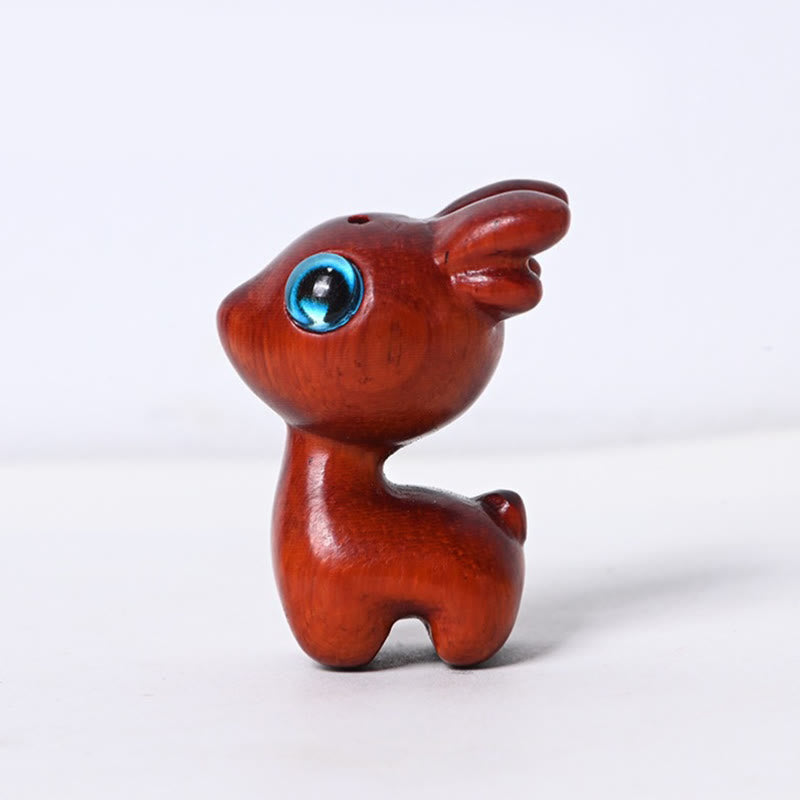 Figurine de protection en bois de santal, mini cerf porte-bonheur, petite taille, 3,6 cm