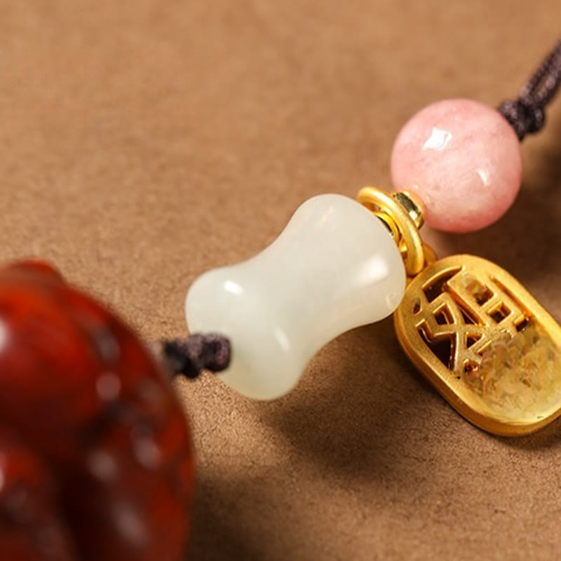 Porte-clés de protection spirituelle en bois de santal avec breloque chat porte-bonheur