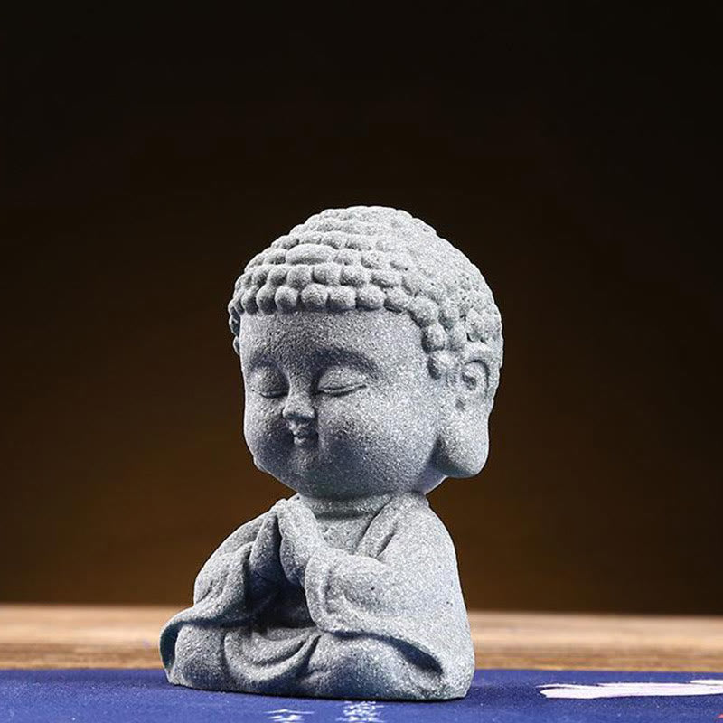 Statue de Bouddha en grès pour la méditation et la sérénité 6,7 cm
