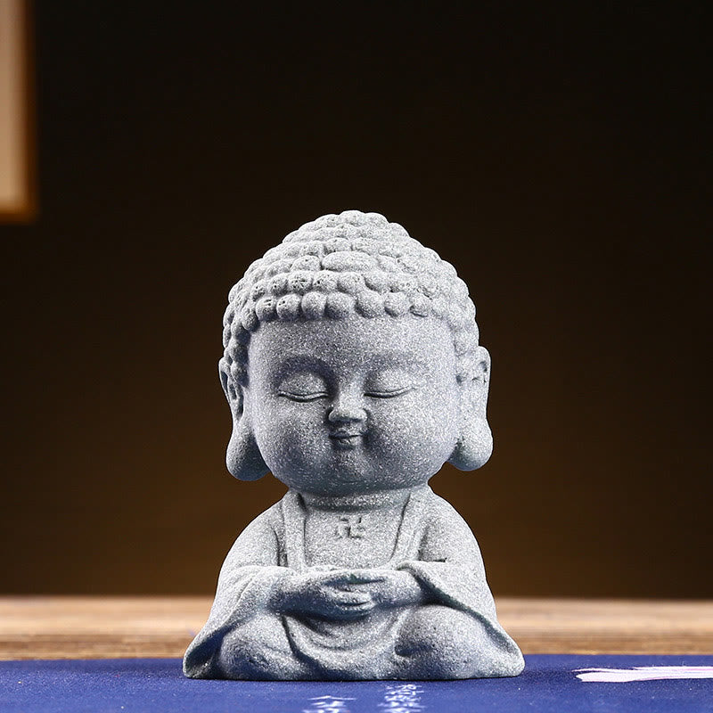 Statue de Bouddha en grès pour la méditation et la sérénité 6,7 cm