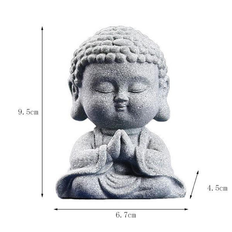 Statue de Bouddha en grès pour la méditation et la sérénité 6,7 cm