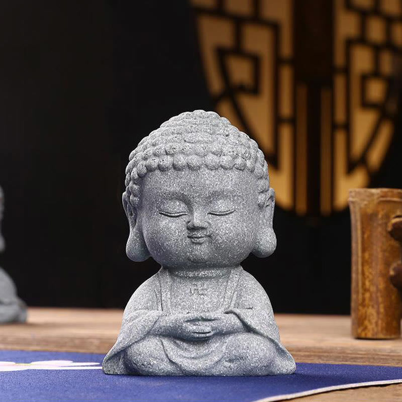 Statue de Bouddha en grès pour la méditation et la sérénité 6,7 cm