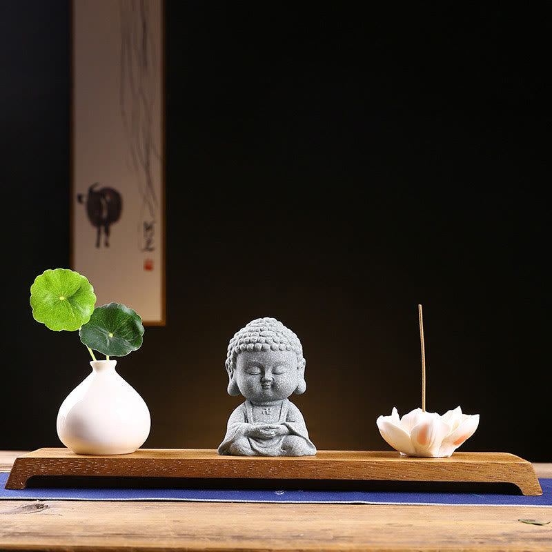 Statue de Bouddha en grès pour la méditation et la sérénité 6,7 cm