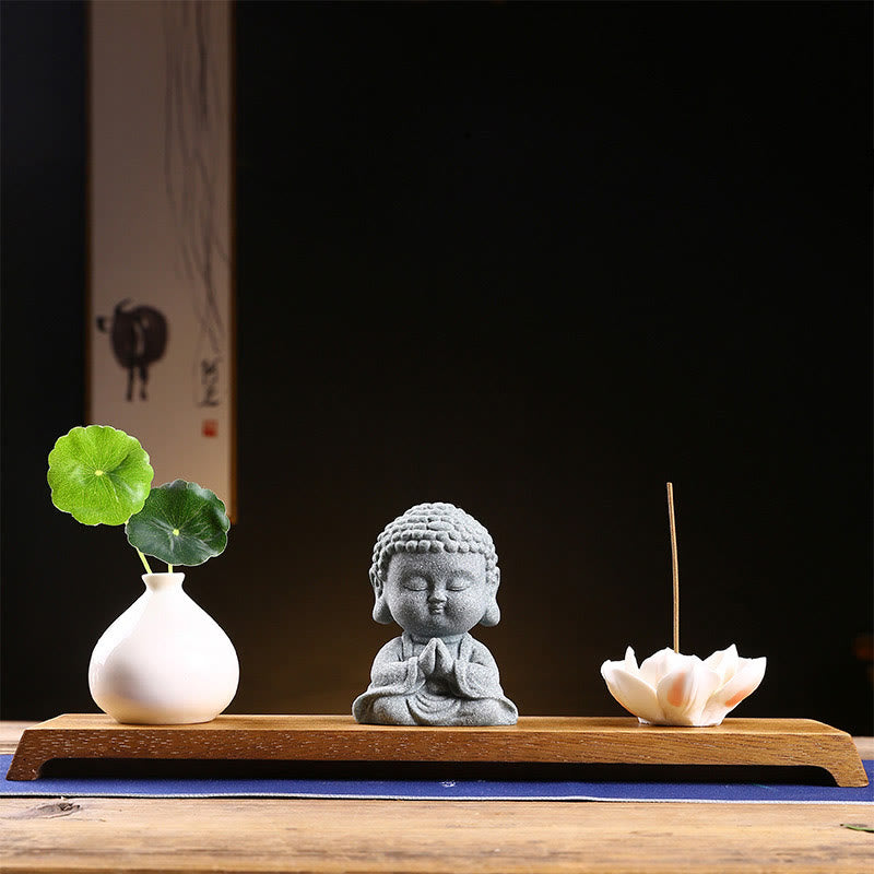 Statue de Bouddha en grès pour la méditation et la sérénité 6,7 cm