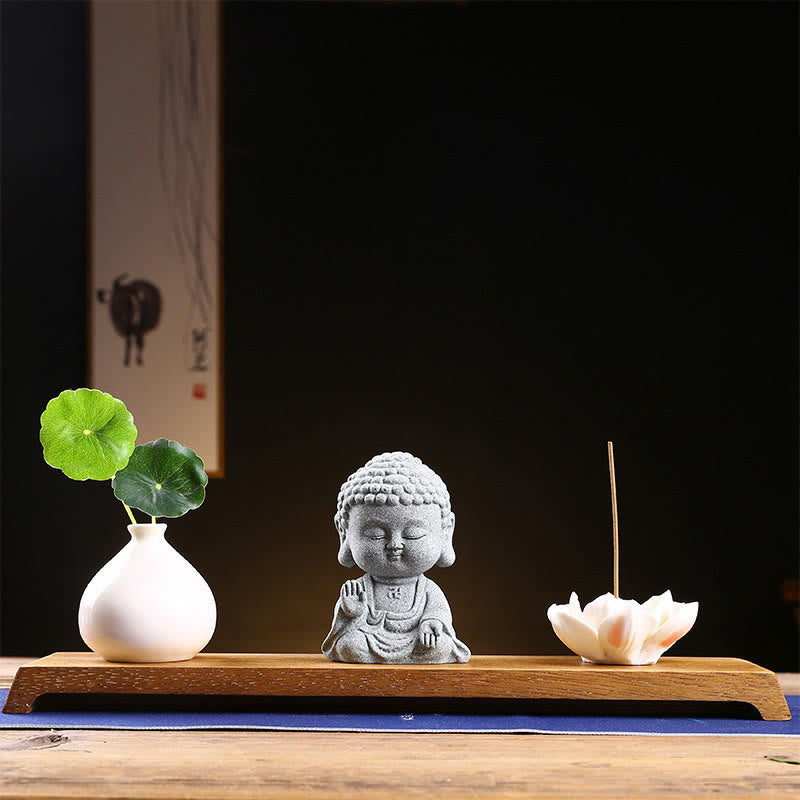 Statue de Bouddha en grès pour la méditation et la sérénité 6,7 cm