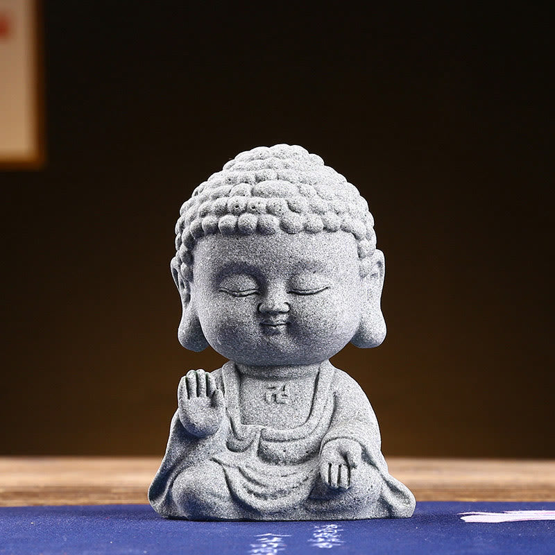 Statue de Bouddha en grès pour la méditation et la sérénité 6,7 cm