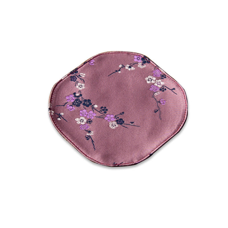 Set de thé en brocart de bambou et fleurs de prunier, motif vagues de la mer, 48 x 22 cm, décoration zen